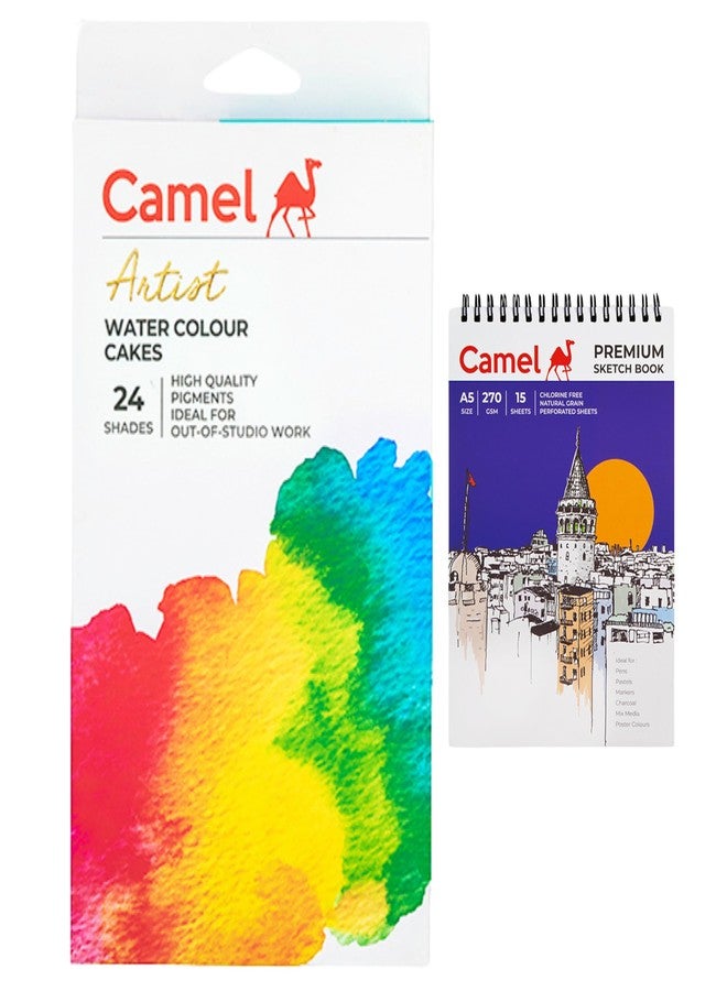 كاميل دفتر رسم حلزوني للفنان كاميل كاميلين كوكويو، مقاس A5، 270 غرام/متر مربع، غير سام، ألوان مائية كاميل أرتيست 24 درجة لونية - Image 1